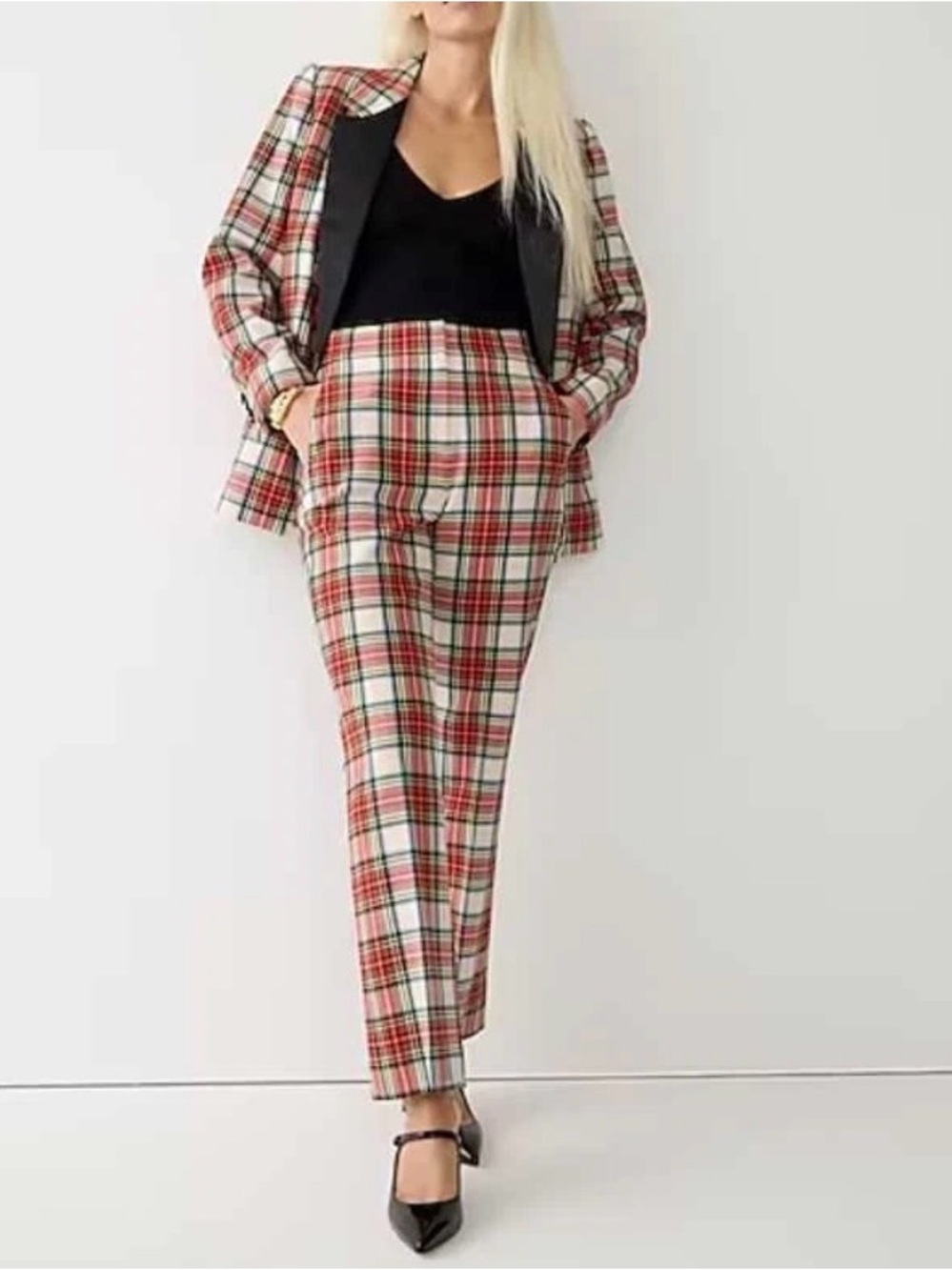 J. Crew Willa cropped flare pants. Tartan plaid wool blend.